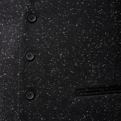 Black textured Vito waistcoat